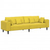 Sofa z poduszką Żółty 250 x 77 x 76 cm Aksamit
