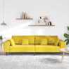 Sofa z poduszką Żółty 250 x 77 x 76 cm Aksamit