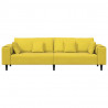 Sofa z poduszką Żółty 250 x 77 x 76 cm Aksamit