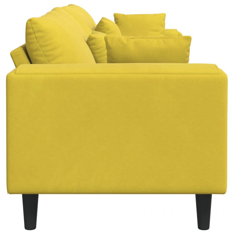 Sofa z poduszką Żółty 250 x 77 x 76 cm Aksamit