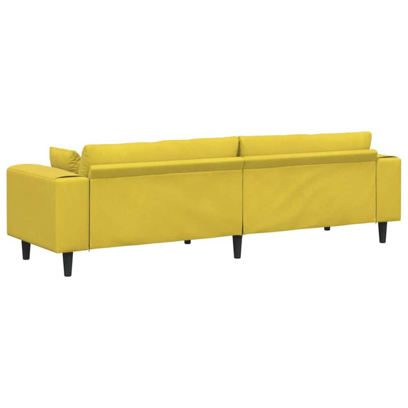 Sofa z poduszką Żółty 250 x 77 x 76 cm Aksamit