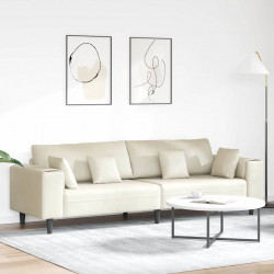 Sofa z poduszką Kremowy 250 x 77 x 76 cm Aksamit
