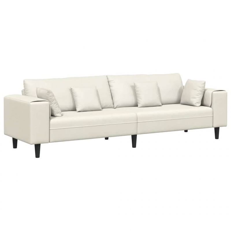Sofa z poduszką Kremowy 250 x 77 x 76 cm Aksamit