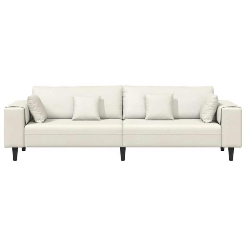 Sofa z poduszką Kremowy 250 x 77 x 76 cm Aksamit