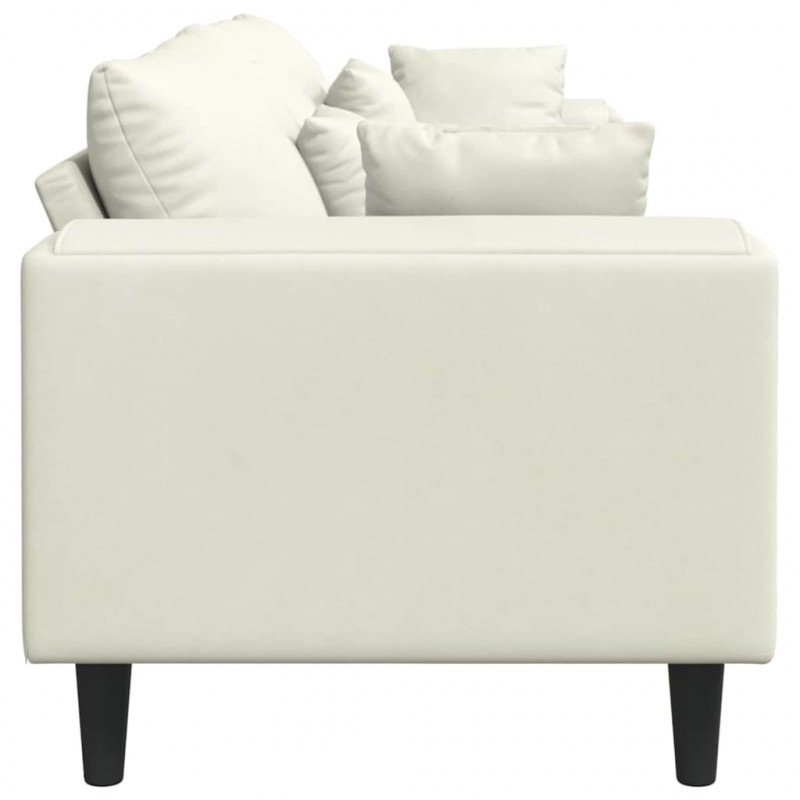 Sofa z poduszką Kremowy 250 x 77 x 76 cm Aksamit