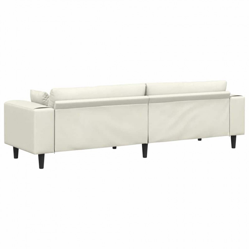 Sofa z poduszką Kremowy 250 x 77 x 76 cm Aksamit