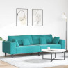 Sofa z poduszką Turkusowy 250 x 77 x 76 cm Aksamit