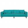 Sofa z poduszką Turkusowy 250 x 77 x 76 cm Aksamit