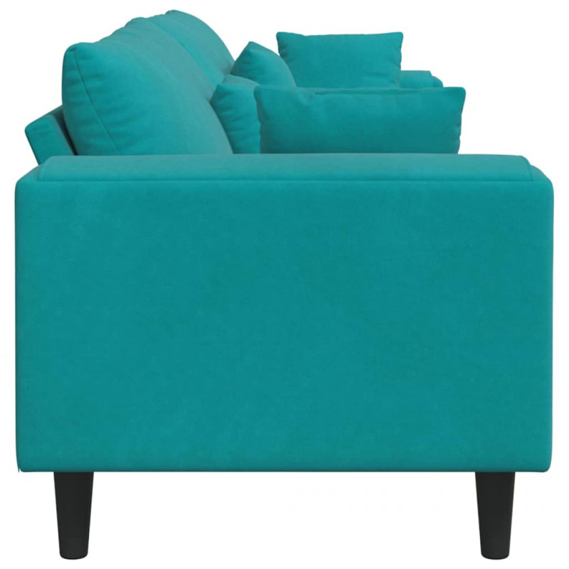 Sofa z poduszką Turkusowy 250 x 77 x 76 cm Aksamit