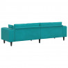 Sofa z poduszką Turkusowy 250 x 77 x 76 cm Aksamit