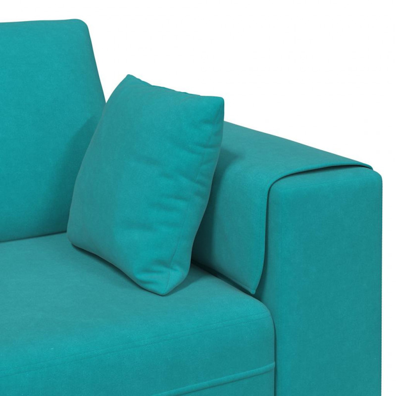 Sofa z poduszką Turkusowy 250 x 77 x 76 cm Aksamit