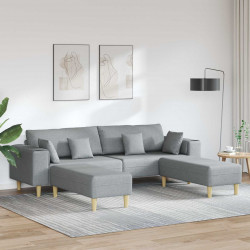 Sofa z poduszką 3 pcs Jasnoszary tkanina