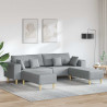 Sofa z poduszką 3 pcs Jasnoszary tkanina