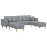 Sofa z poduszką 3 pcs Jasnoszary tkanina