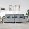 Sofa z poduszką 3 pcs Jasnoszary tkanina