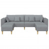 Sofa z poduszką 3 pcs Jasnoszary tkanina