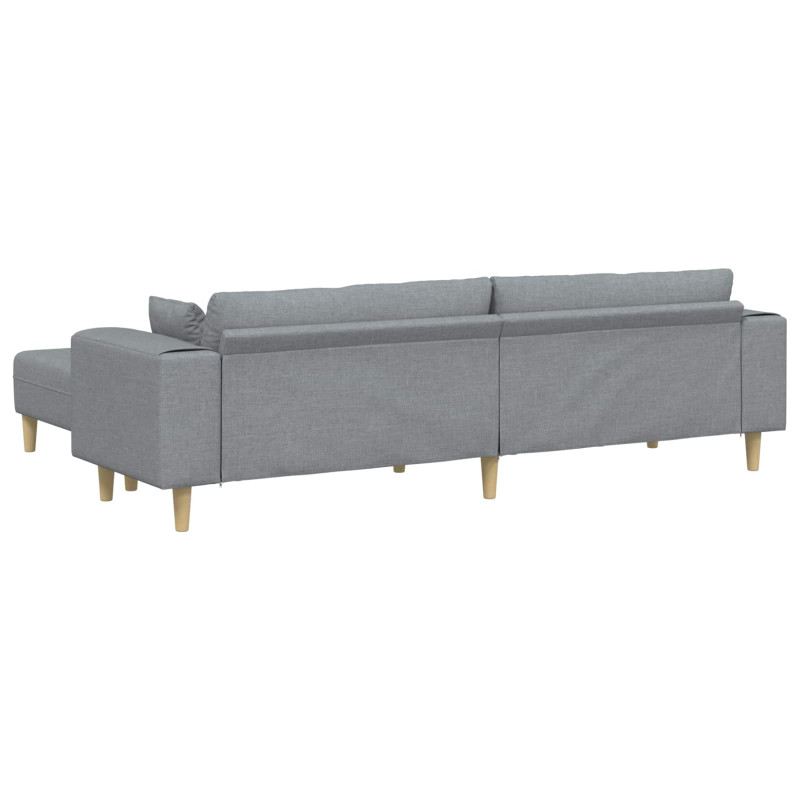 Sofa z poduszką 3 pcs Jasnoszary tkanina