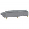 Sofa z poduszką 3 pcs Jasnoszary tkanina