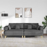 Sofa z poduszką 3 pcs Ciemnoszary tkanina
