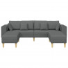 Sofa z poduszką 3 pcs Ciemnoszary tkanina