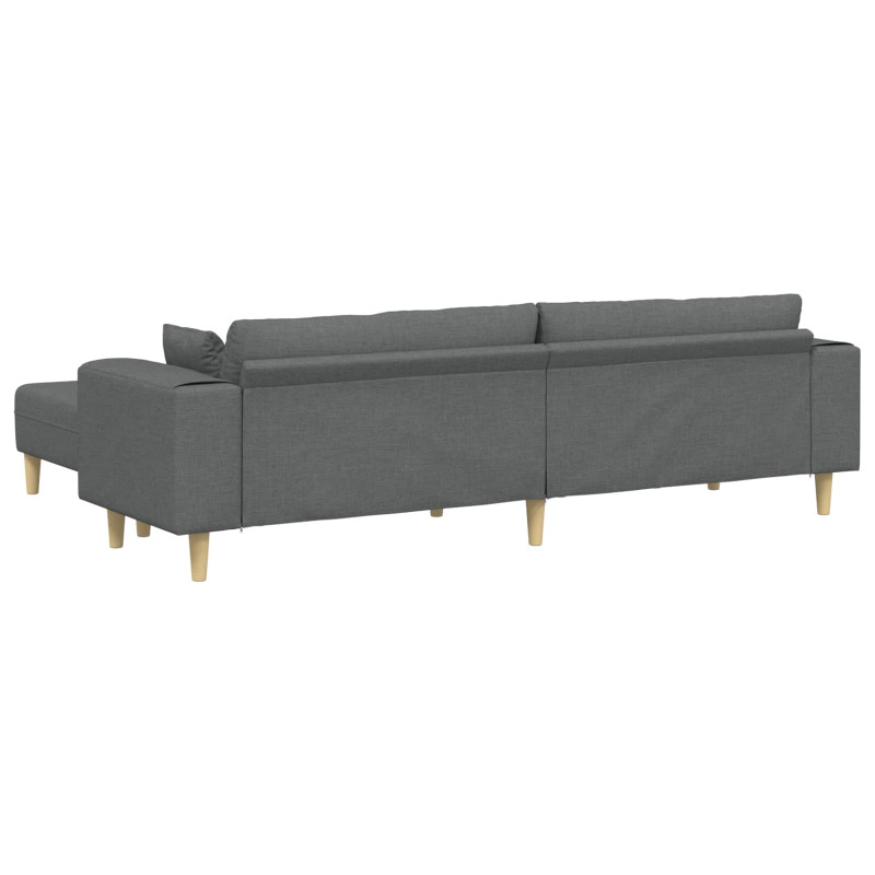 Sofa z poduszką 3 pcs Ciemnoszary tkanina