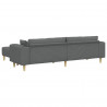 Sofa z poduszką 3 pcs Ciemnoszary tkanina