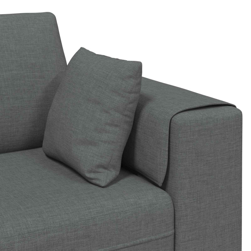 Sofa z poduszką 3 pcs Ciemnoszary tkanina