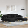 Sofa z poduszką 3 pcs Czarny tkanina