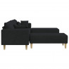 Sofa z poduszką 3 pcs Czarny tkanina