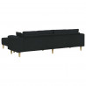 Sofa z poduszką 3 pcs Czarny tkanina