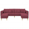 Sofa z poduszką 3 pcs Czerwone wino tkanina