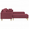Sofa z poduszką 3 pcs Czerwone wino tkanina
