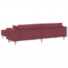 Sofa z poduszką 3 pcs Czerwone wino tkanina