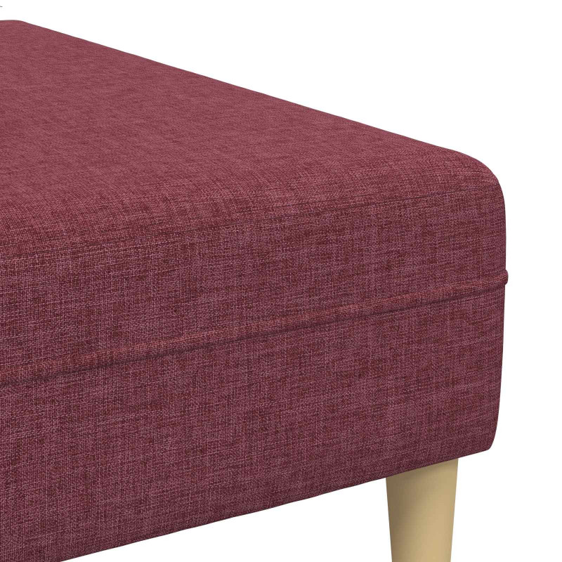 Sofa z poduszką 3 pcs Czerwone wino tkanina