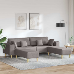 Sofa z poduszką 3 pcs Ciemnoszary tkanina