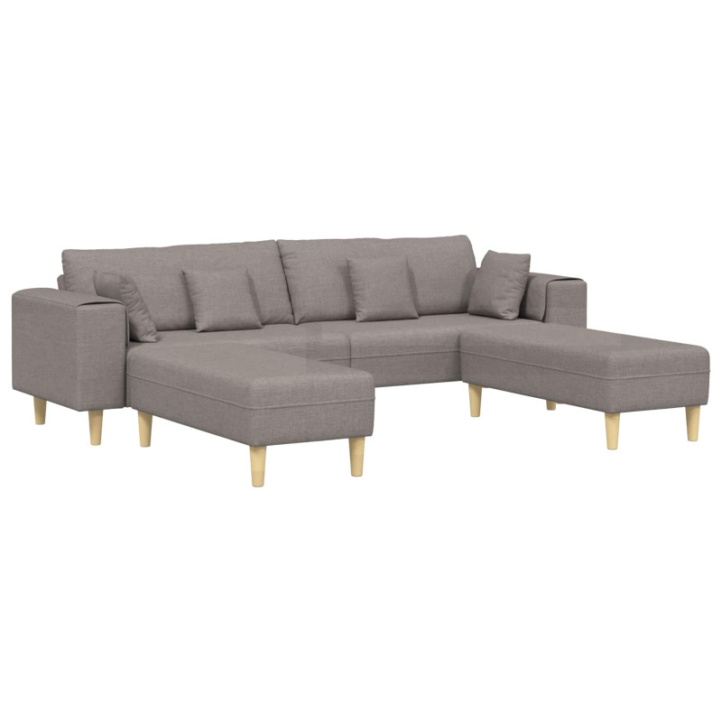 Sofa z poduszką 3 pcs Ciemnoszary tkanina