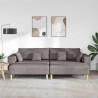 Sofa z poduszką 3 pcs Ciemnoszary tkanina