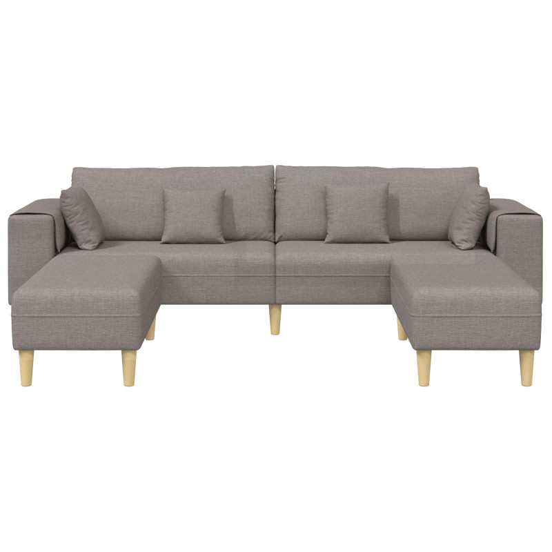 Sofa z poduszką 3 pcs Ciemnoszary tkanina