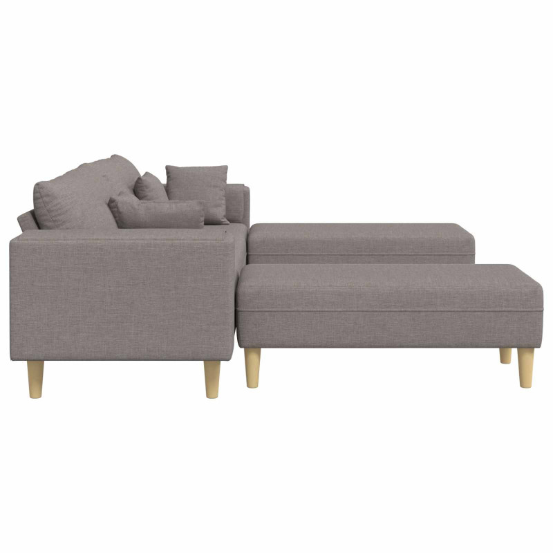 Sofa z poduszką 3 pcs Ciemnoszary tkanina