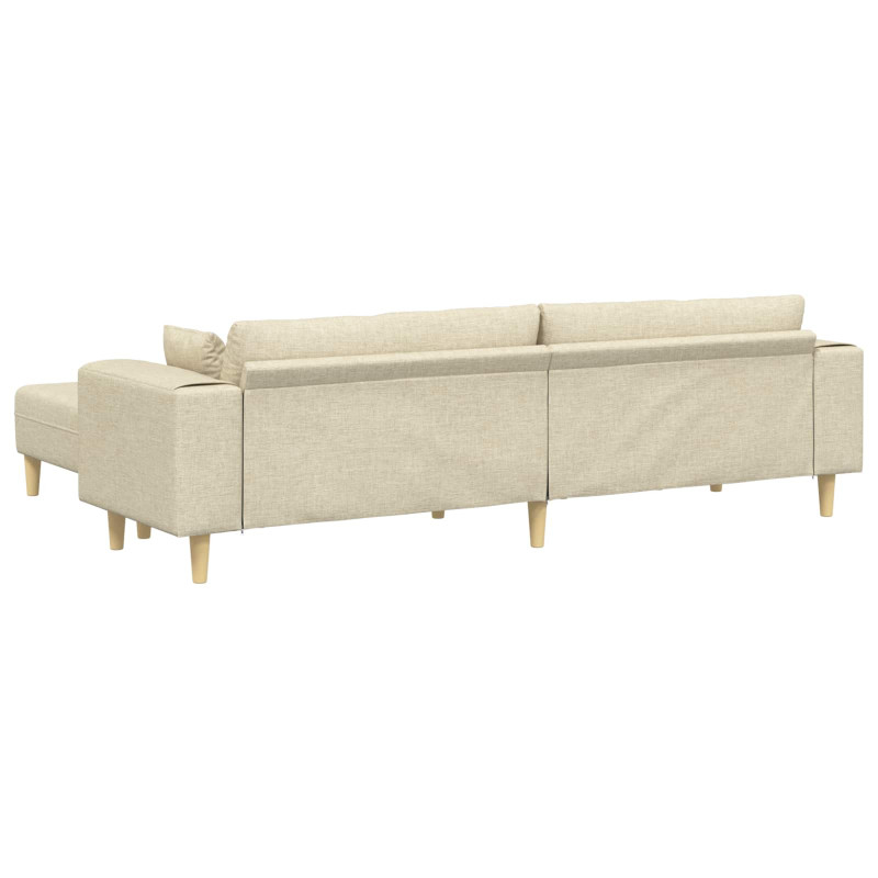 Sofa z poduszką 3 pcs Kremowy tkanina