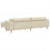 Sofa z poduszką 3 pcs Kremowy tkanina