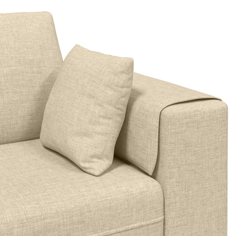 Sofa z poduszką 3 pcs Kremowy tkanina