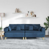 Sofa z poduszką 3 pcs Niebieski tkanina