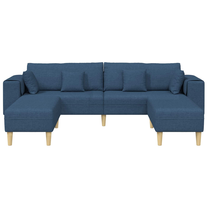 Sofa z poduszką 3 pcs Niebieski tkanina