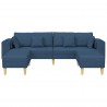 Sofa z poduszką 3 pcs Niebieski tkanina