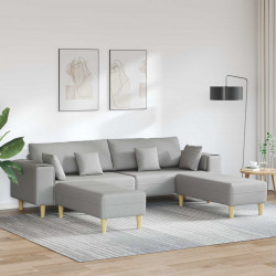 Sofa z poduszką 3 pcs Szary chmur tkanina