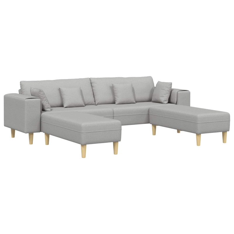 Sofa z poduszką 3 pcs Szary chmur tkanina