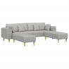 Sofa z poduszką 3 pcs Szary chmur tkanina