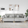Sofa z poduszką 3 pcs Szary chmur tkanina