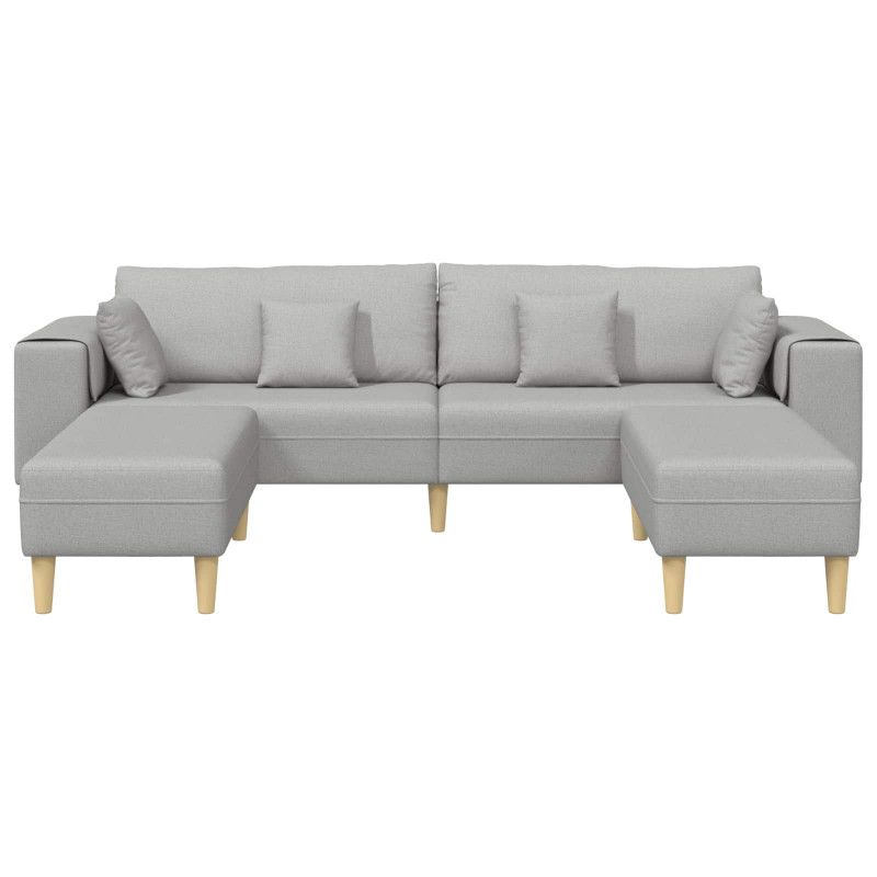 Sofa z poduszką 3 pcs Szary chmur tkanina